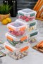 Set of 6 Leak Proof Locked Vacuum Lid Food Food Feed Square Storage Container 2X (900-1500-2400 ml)