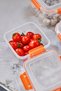 Set of 6 Leak Proof Locked Vacuum Lid Food Food Feed Square Storage Container 2X (900-1500-2400 ml) - 6