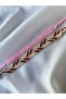 Brown and Pink Asymmetrical Chevron Model Set of 2 Braided Bracelets - 2