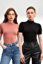 Women's Black Dusty Rose 2 Pack Short Sleeve Blouse