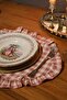 American Service Oval Gingham Frilly Vintage2 Pieces Duck Linen - 4