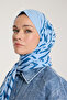Pure Tone Shawl - V Pattern - Baby Blue - Blue - 3