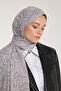 Pure Tone Shawl - Marginal Pattern - Soft Gray - Gray - 3