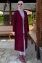 Dama Patterned Knitwear Cardigan Claret Red - 6