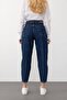 High Waist Carrot Fit Jean Pants Dark Blue 7573 - 8