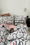 Single Duvet Cover Set with Elastic Sheets Cute Bunny