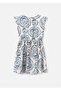 Girl's Printed Dress Blue 6975 - 5