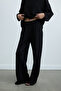 Black Luna Straight Cut Loose Trousers - 4