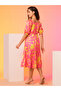 All-Over Floral Print Puff Sleeve Midi Dress - 3