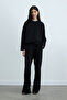 Black Luna Straight Cut Loose Trousers
