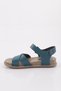 P31 Women's Cross Strap Sandals Genuine Leather Blue - 3