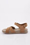 P31 Women's Cross Strap Sandals Genuine Leather Beige Nubuck - 3