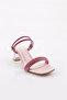 Women's Sandals - 901 Model, Square Toe, Transparent Heels, Powder Satin - 2
