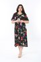 Women's Large Size Colorful V-Neck Short Sleeve Lycra Dress 65N38857 - 2