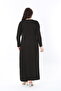 Women's Plus Size Black Crew Neck Lycra Long Sleeve Dress 65N38858 - 5
