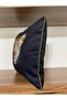 H1196 Black Velvet Floor Leopard Pattern Double Sided Throw Pillow Cover with Piping on the Edges - 2