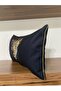 H1196-3050 Black Velvet Floor Leopard Pattern Double Sided Throw Pillow Cover with Bias Binding on the Edges - 2