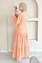Mo334 Lace Judge Collar Salmon Dress - 4