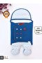 100% Cotton Blue Baby Boy Swaddle Blanket with Hooded Feet Newborn Stroller Swaddle - 4