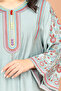 Mandarin Collar Hand Embroidered Jalabiya - 2