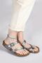 50008 Single Buckle Silver Color Women's Flip Flops