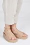 50001 Wedge Heeled Beige Daily Women's Platform Slippers - 3