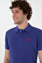 Men's Slim Fit Polo Neck Cobalt Blue Basic T-Shirt 50298041 -Vr212 - 2