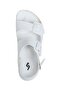 50011 White Double Buckle Women's Sandals - 6