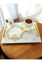Presentation Cover Cocktail Handkerchief Pearl Stone Yellow Embroidered Presentation Cover 6 Pieces - 4