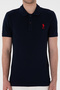 Men's Slim Fit Polo Neck Dark Navy Blue Basic T-Shirt 50298041 -Vr100 - 6