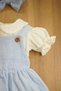 X Silk Atlas Bandana Baby Collar Short Sleeve Ruffled Muslin Dress - 4