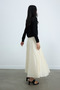 Cream Rose Pleated Skirt - 4