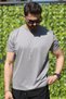 Men's Gray Flexible 100% Cotton Fabric Relaxed Fit Short Sleeve T-Shirt - 2