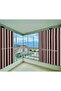 Gencer Home Balcony Curtain with Bird Eye Design, Brown and White, Size Options Available
