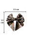 Back to School Elegant and Stylish Handmade Coffee Ecru Leopard Automatic Clip-On Bowknot Buckle - 2