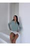 Women's Çağla Green Judge Collar Muslin Shirt Blouse Hzl25S-Dsb1515 - 2