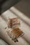 2 Pieces Crystal Beaded Gold Mini Comb Buckle, Engagement-Wedding Hair Accessory, 4 cm