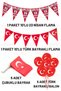 23 April 12 Piece Decoration Set National Holiday Ornament Children's Day Pennant Flag Turkish Flag Balloon