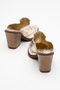 Women's Pointed Toe Heeled Western Slippers Zy 8218 Gold - 4