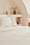 Charm Sion 100% Cotton Jacquard Satin Double Duvet Cover Set Ecru - 3