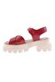 144 Women's - Genuine Leather Claret Red Sandals, Thick Sole and Cross Strap - 3
