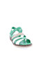 320-23Y Women's Row Banded Velcro Sandals Genuine Leather Grass Garni - 2