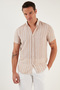 Striped 100% Cotton Slim Fit Short Sleeve Shirt Men Shirt Cf23s116097 - 3