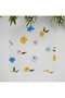 Pastel Crispy Flower Printed Laser Cut Fabric Cocktail Napkin 1 Piece