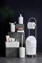 7 Piece White Bathroom Set with Metal Stand and Bucket, Wc Paper Holder, Cosmetic Box, Toothbrush Holder and Soap Dish - 2