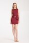 Burgundy Summer Diving Dress with Buckle and Sleeveless Design - 7