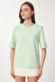 Padded Interlock T-Shirt Light Green Lus0085 - 4
