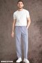 Summer Linen Trousers Raw Fabric Sweatpants Elastic Waist Unisex Comfortable Fit Raw Fabric Bottom Sweatpants (Light Blue) - 7