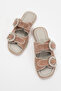 Women's Stone Banded Slippers - Real Sünün 8069 Mink Model - 5