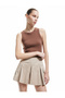 Halter Neck Ribbed Slim Fit Crop Women's Tank Top - 2